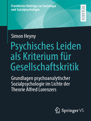 cover image of Psychisches Leiden als Kriterium für Gesellschaftskritik